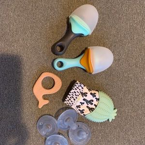 Bundle of Pacis, Teethers & Feeders - like new